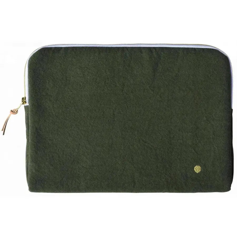 Housse Ordinateur Déperlante Coton Bio - Iona Kale La Cerise sur le Gâteau