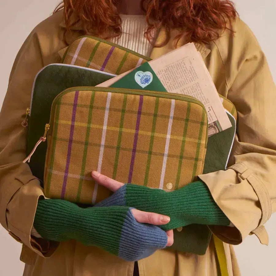 Housse Ordinateur Déperlante Coton Bio - Scotty Marron La Cerise sur le Gâteau