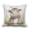 Housse coussin Animaux ludiques - Hippopotame