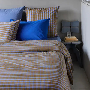 Housse de Couette Carreaux Marron - Caro Nuts - Percale de Coton La Cerise sur le Gâteau