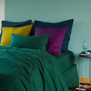 Housse de Couette Coton Bio - Céleste Nori Vert Emeraude La Cerise sur le Gâteau
