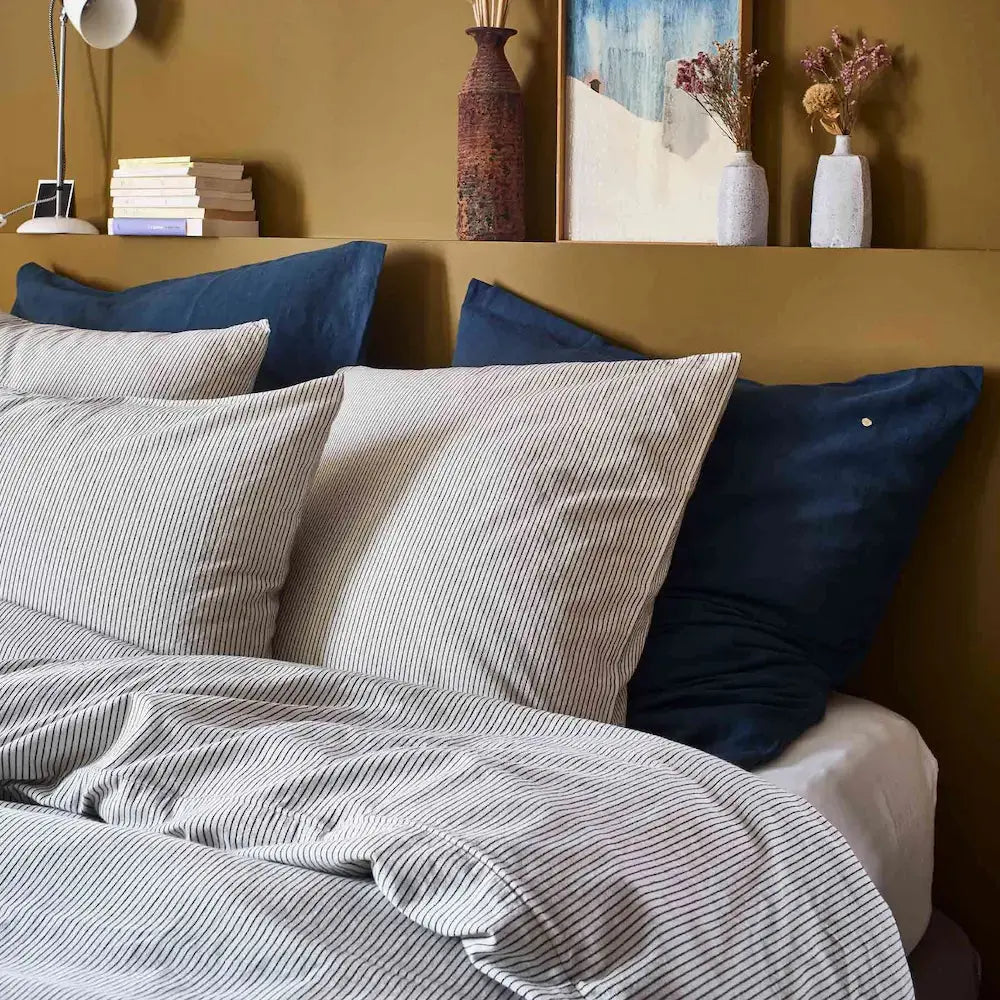 Housse de Couette Coton Lavé Bio - Léonie Caviar La Cerise sur le Gâteau