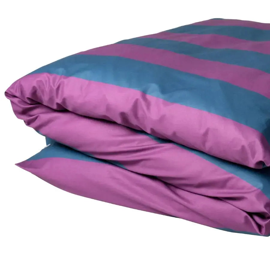 Housse de Couette Rayée Coton Bio - Malo Purple Rain La Cerise sur le Gâteau