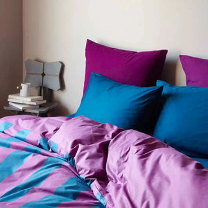 Housse de Couette Rayée Coton Bio - Malo Purple Rain La Cerise sur le Gâteau