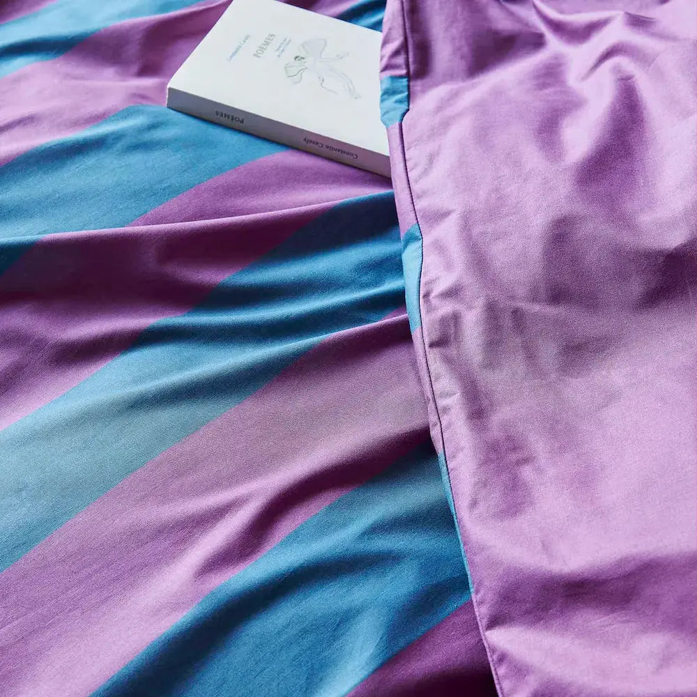 Housse de Couette Rayée Coton Bio - Malo Purple Rain La Cerise sur le Gâteau