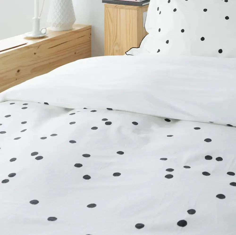 Housse de Couette en Coton Bio à pois- Odette Milk La Cerise sur le Gâteau