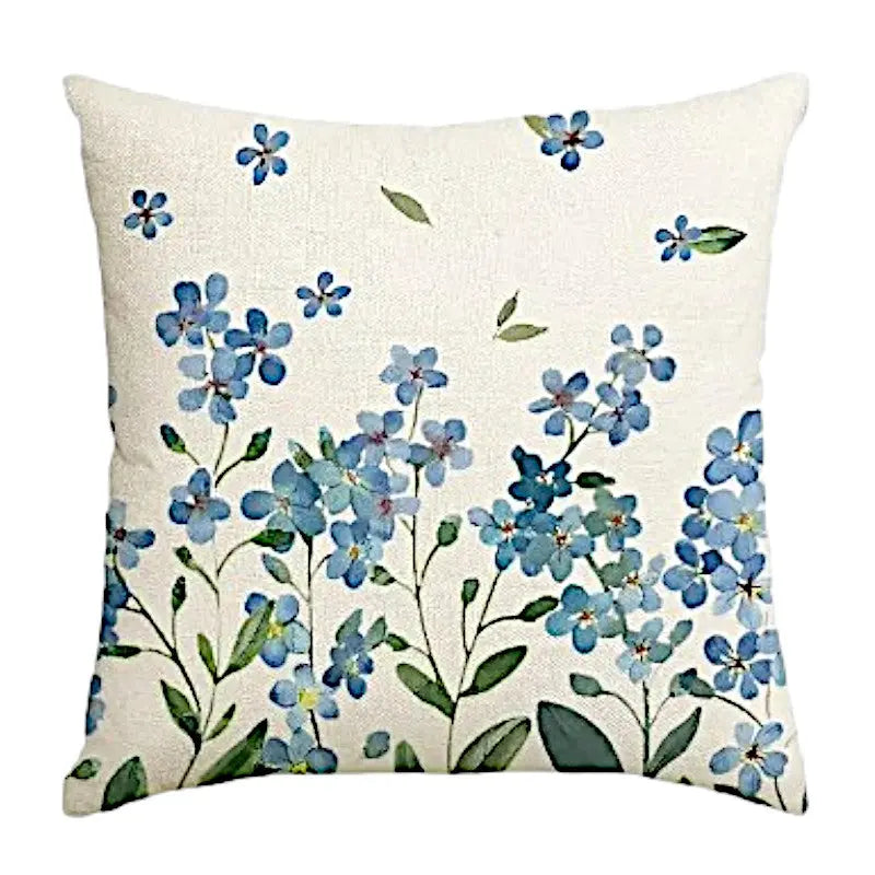 Housse de Coussin Printemps Bleu Lot de 4 - Coussin Dorsey