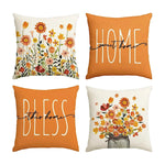 Housse de Coussin Printemps Orange Lot de 4 - Coussin Dorsey