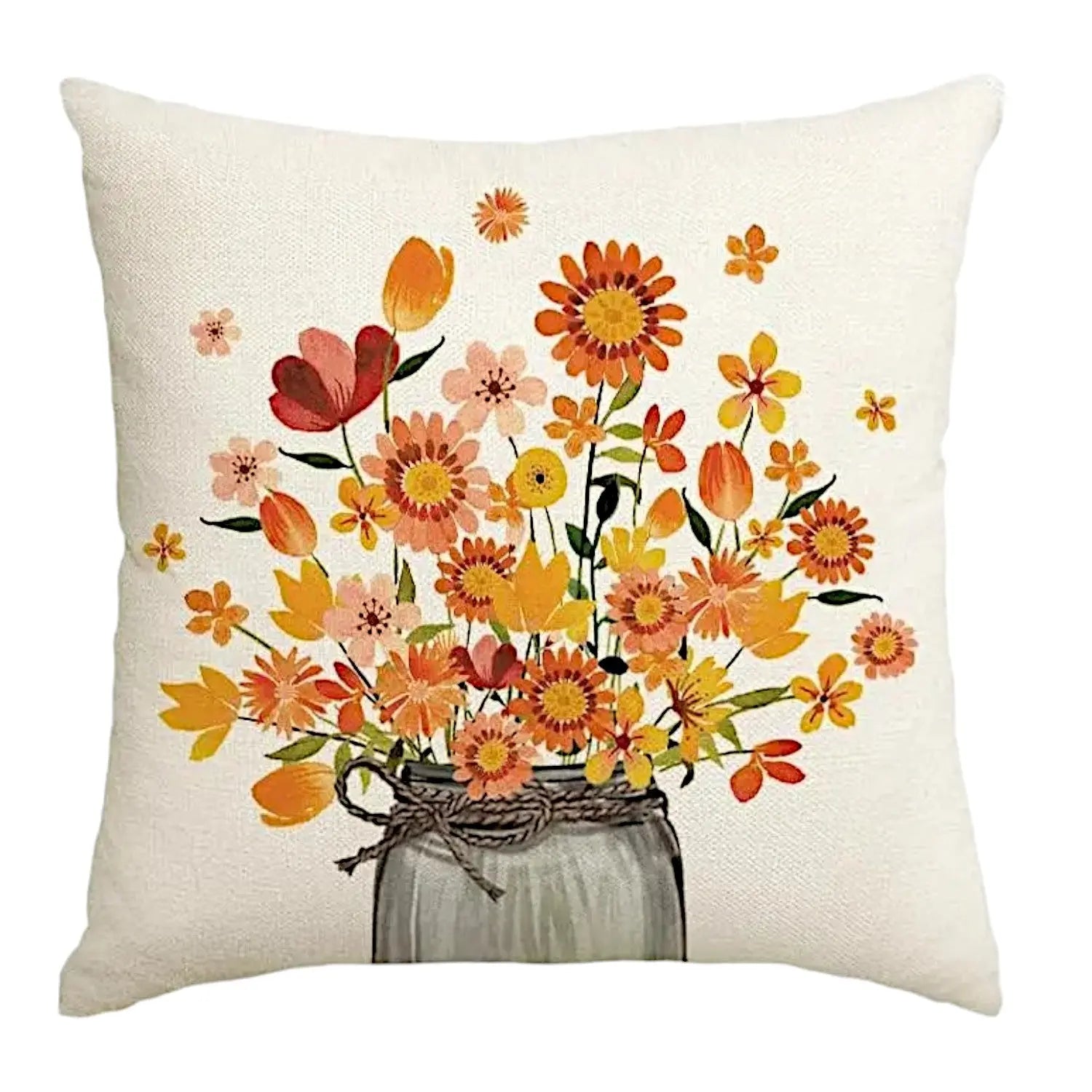 Housse de Coussin Printemps Orange Lot de 4 - Coussin Dorsey