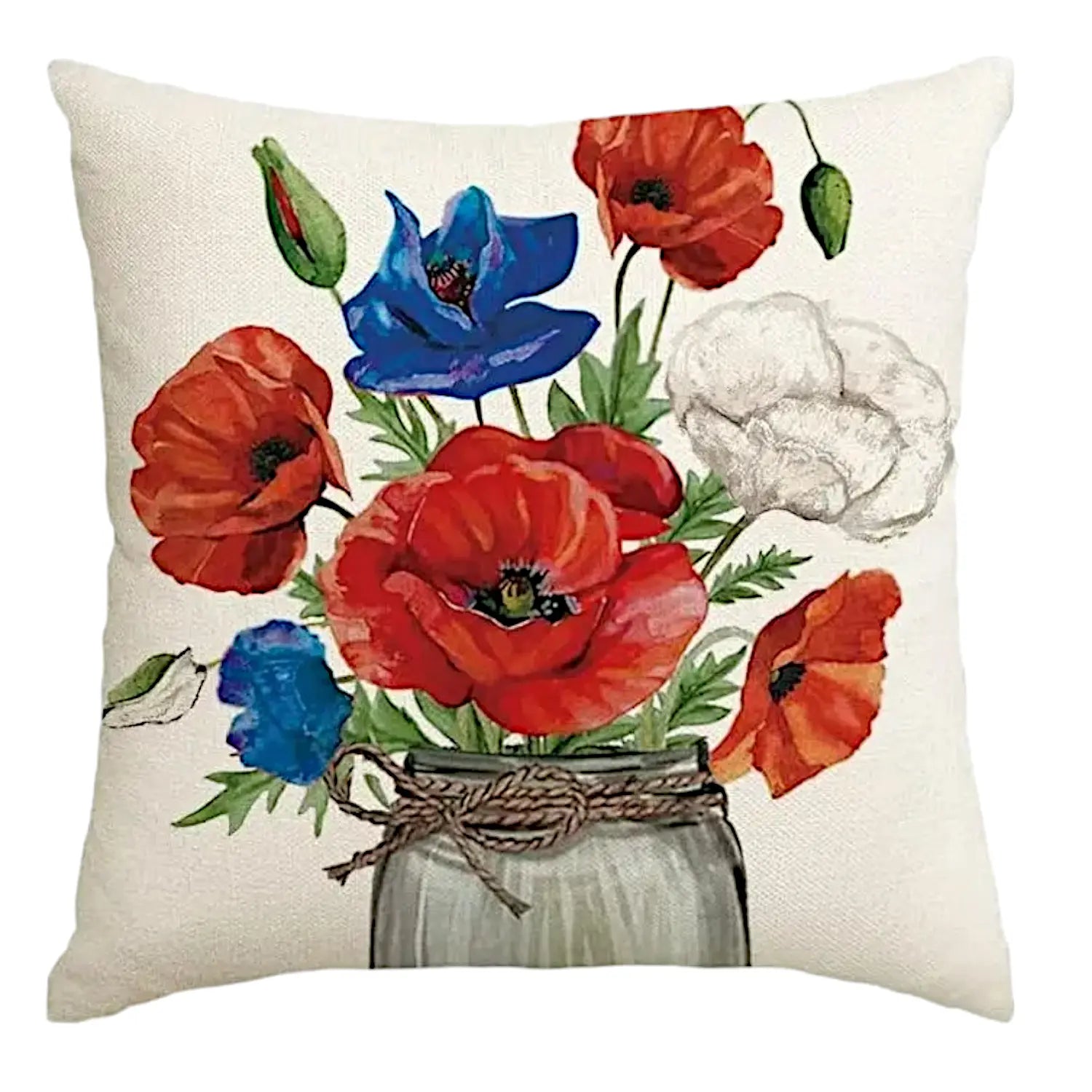 Housse de Coussin Printemps Rouge Lot de 4 - Coussin Dorsey