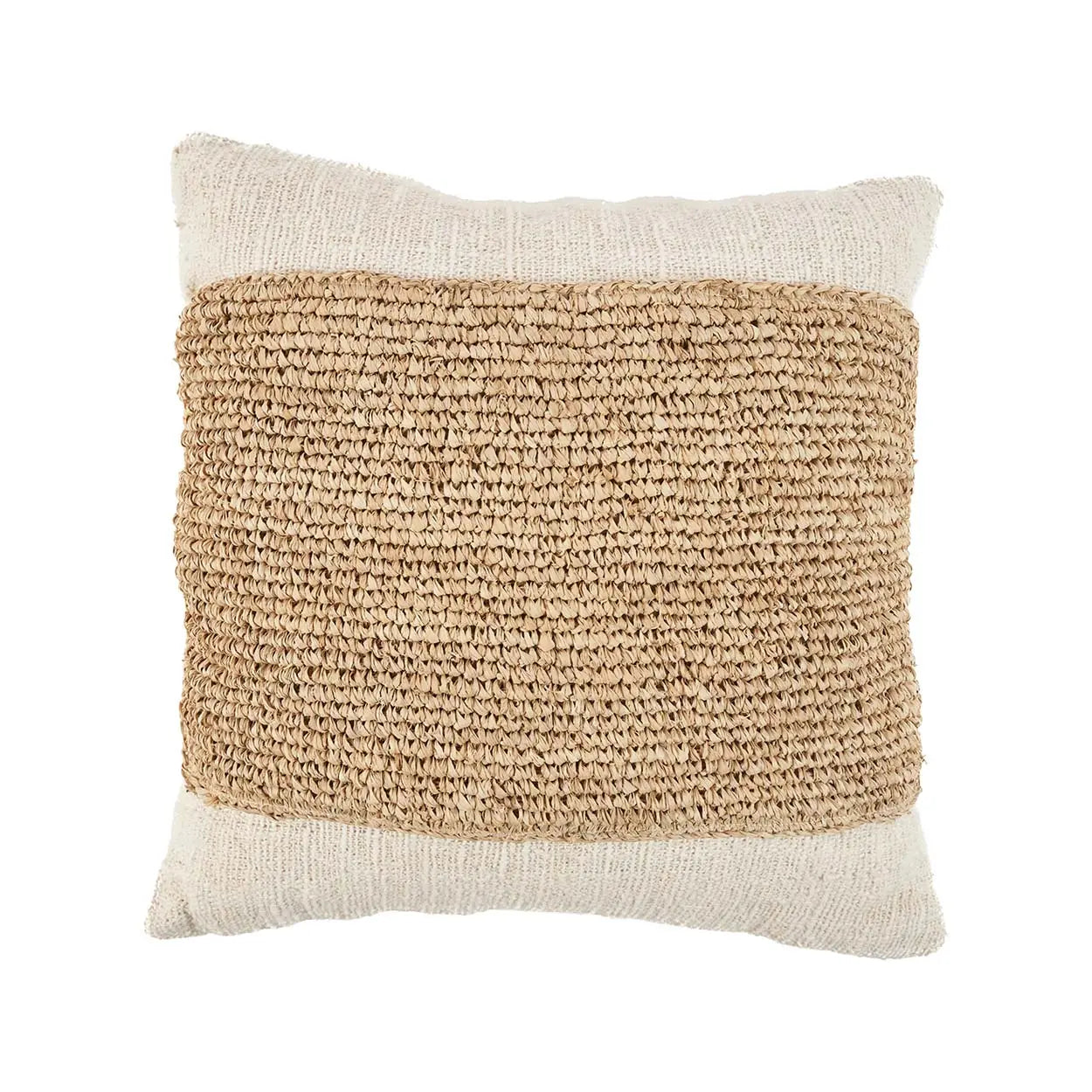 Housse de Coussin Raphia Stamp Naturel Bazar Bizar