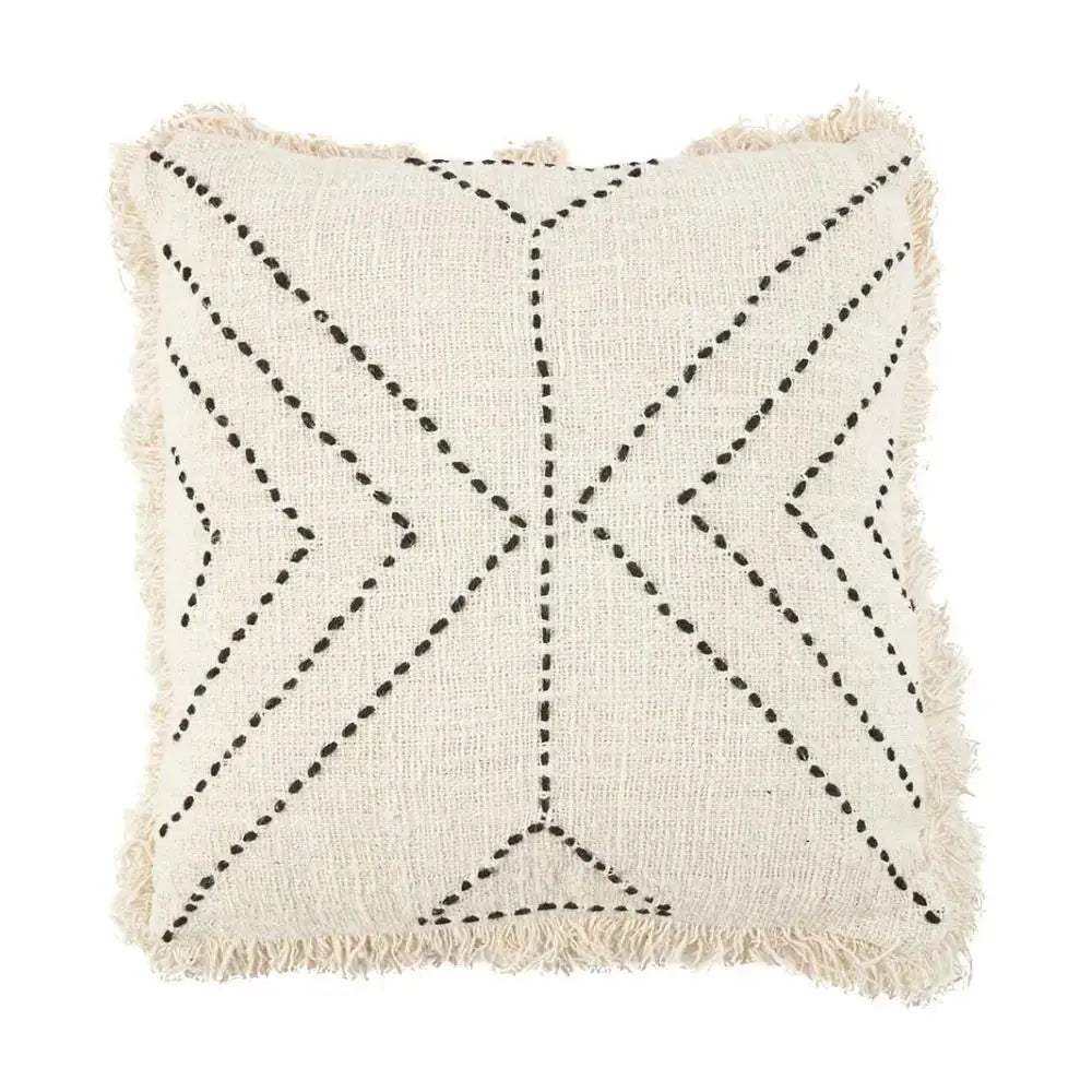 Housse de Coussin Tribal Naturel Noir 50x50 Bazar Bizar