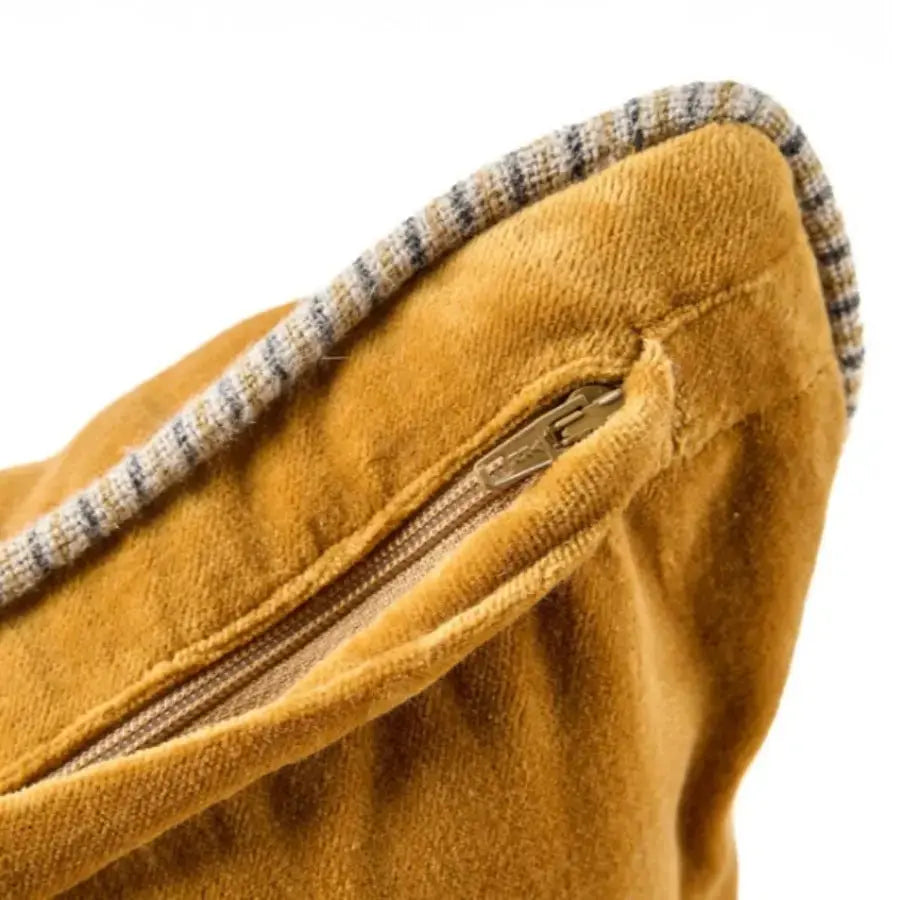 Housse de Coussin Velours Crush Moutarde - 50x50 Bazar Bizar