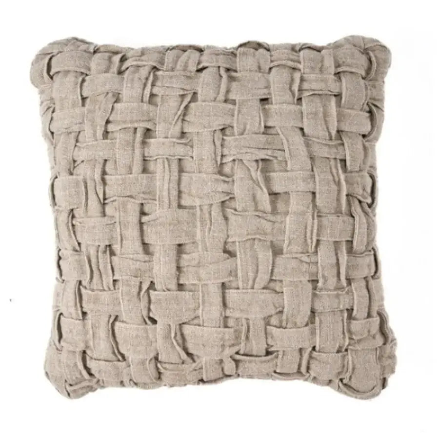 Housse de Coussin en Lin - Croisier Naturel - 50x50 cm Bazar Bizar