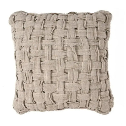 Housse de Coussin en Lin - Croisier Naturel - 50x50 cm Bazar Bizar