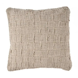 Housse de Coussin en Lin - Damier Naturel 50x50 cm Bazar Bizar