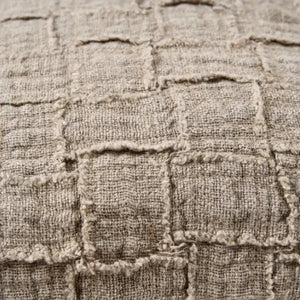Housse de Coussin en Lin - Damier Naturel 50x50 cm Bazar Bizar