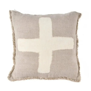 Housse de Coussin en Lin Ivoire - Crosse Blanc Naturel - 50x50 cm Bazar Bizar