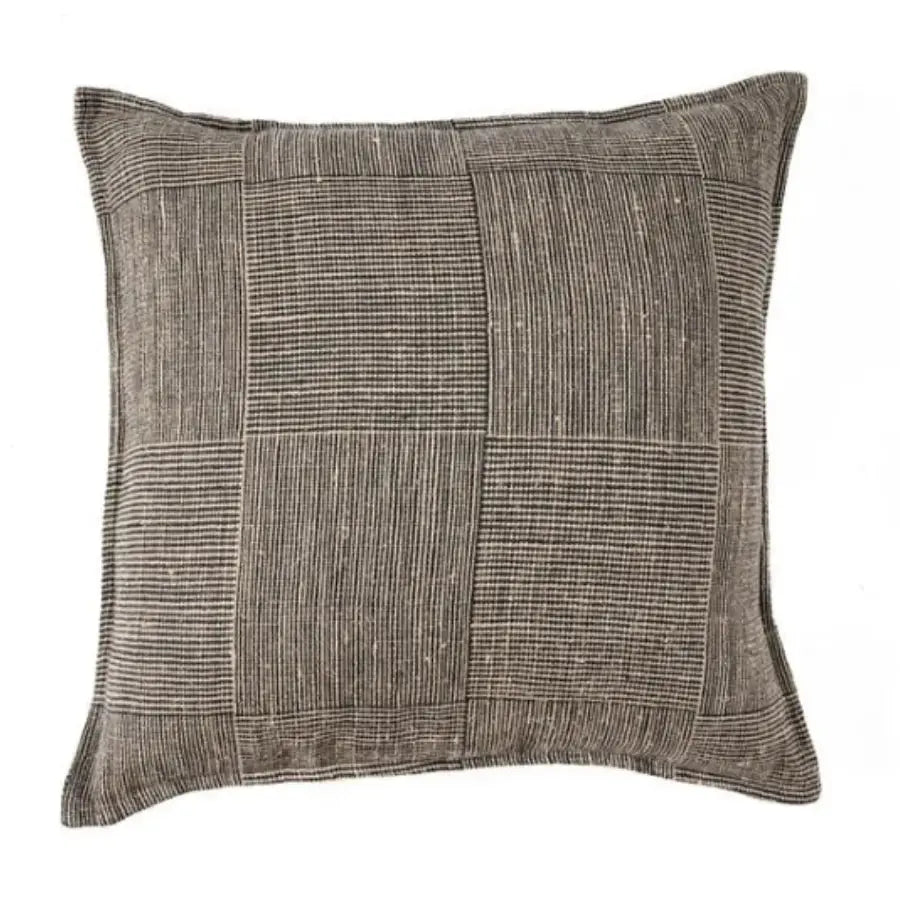 Housse de Coussin en Lin Noir - Bloc Party - 50x50 Bazar Bizar