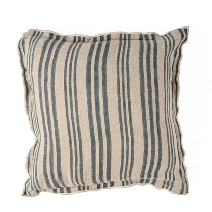 Housse de Coussin en Lin Noir - Nordic Stripe Bazar Bizar
