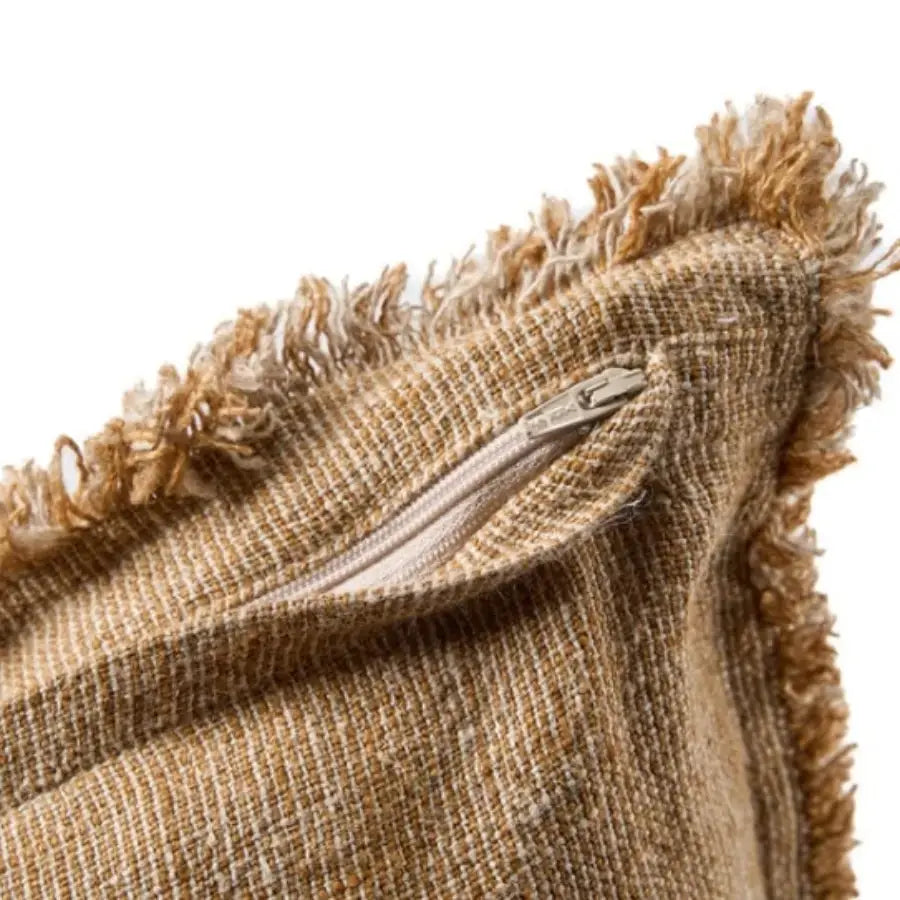Housse de Coussin en Lin - Sahara Fringe - 50x50 Bazar Bizar