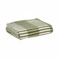Jeté Calista Olive rayé blanc - Coton jacquard - 240x260 cm