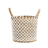 Panier Macramé Naturel Blanc - S - 29X29X-27