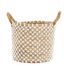 Panier Macramé Naturel Blanc - M - 35x35x29