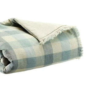 Plaid Bleu à carreaux - modèle Kate Myosotis Vivaraise
