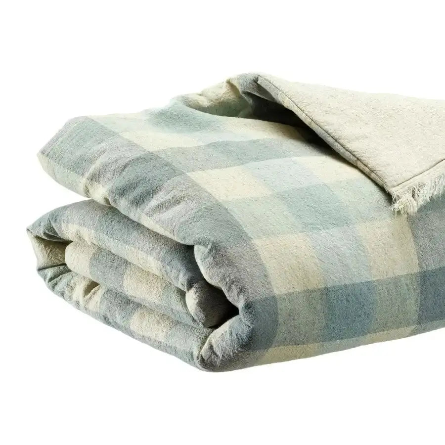 Plaid Bleu à carreaux - modèle Kate Myosotis Vivaraise