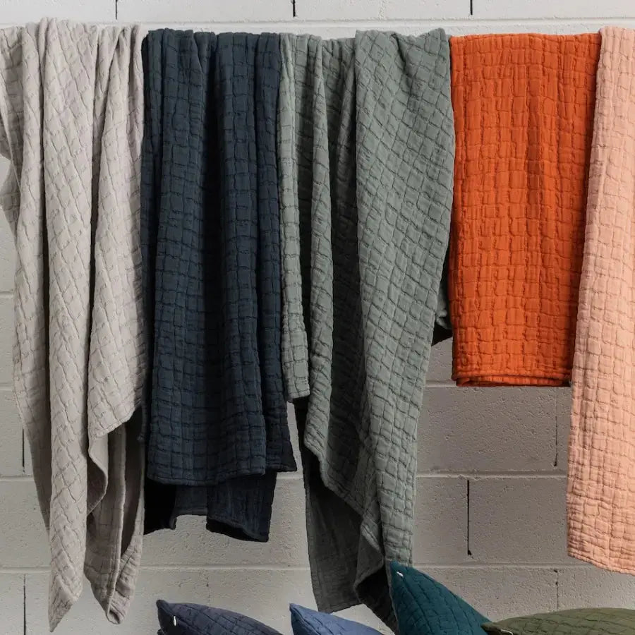 Plaid Coton Swami Lichen - 130x200 cm Vivaraise