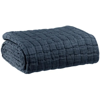 Plaid Coton Swami Marine - 130x200 cm Vivaraise