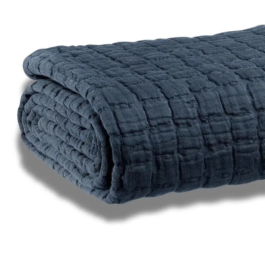 Plaid Coton Swami Marine - 130x200 cm Vivaraise