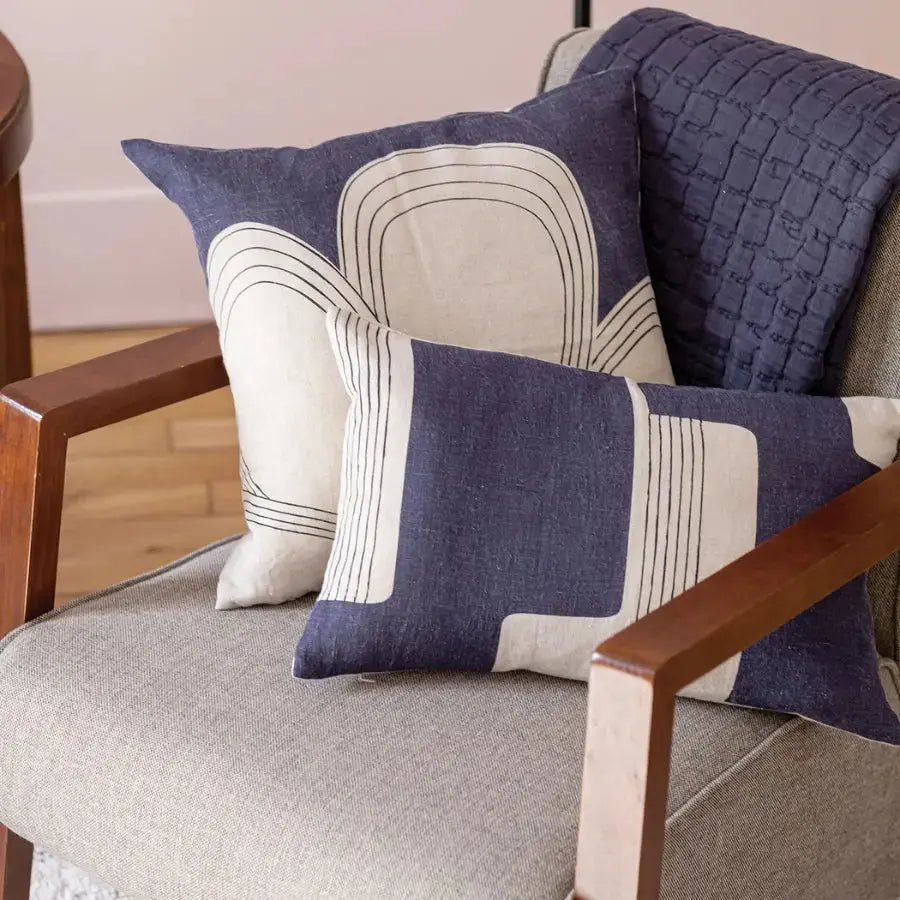 Plaid Coton Swami Marine - 130x200 cm Vivaraise