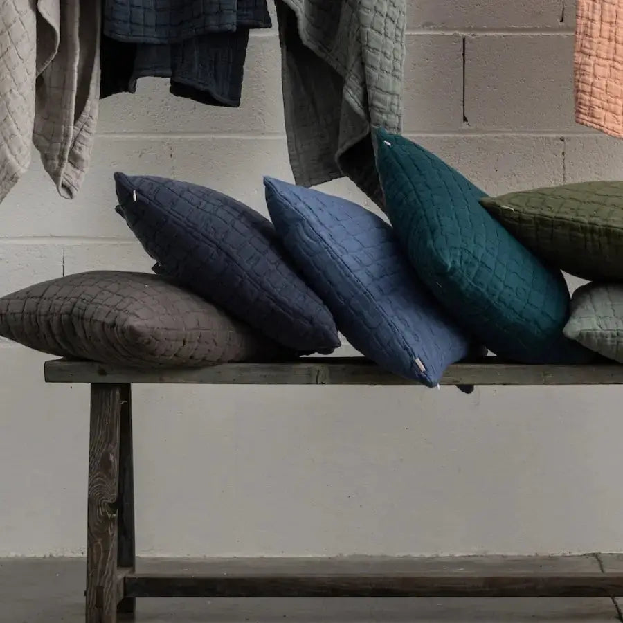 Plaid Coton Swami Marine - 130x200 cm Vivaraise