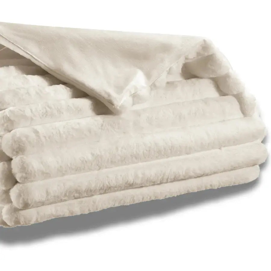 Plaid Fausse Fourrure Blanc- Alice 130x160 cm Vivaraise