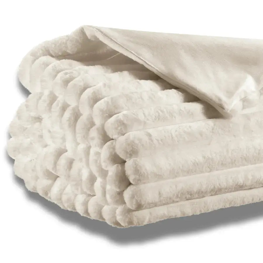 Plaid Fausse Fourrure Blanc- Alice 130x160 cm Vivaraise