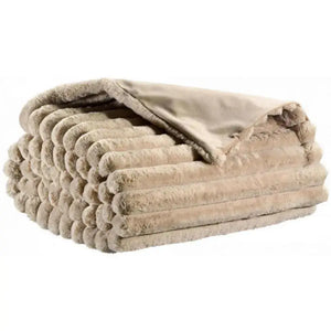 Plaid Fausse Fourrure Lin - Alice 130x160 cm Vivaraise