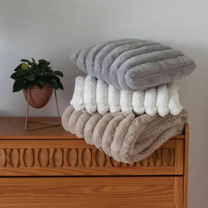 Plaid Fausse Fourrure Lin - Alice 130x160 cm Vivaraise