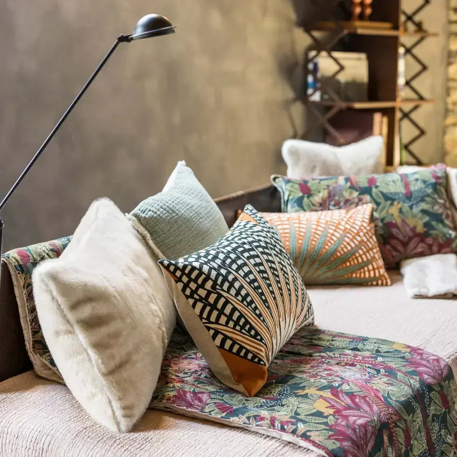 Plaid Imprimé Ewan Multicolore 135x200 cm - 100% coton - Oeko-Tex Standard Vivaraise