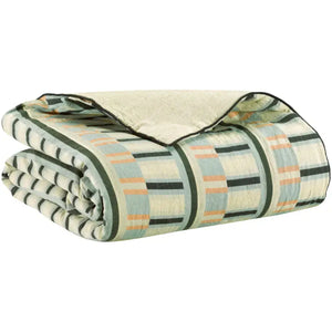 Plaid Imprimé en lin recyclé Jason Ciel - 135 X 200 cm - Graphique et contemporain Vivaraise