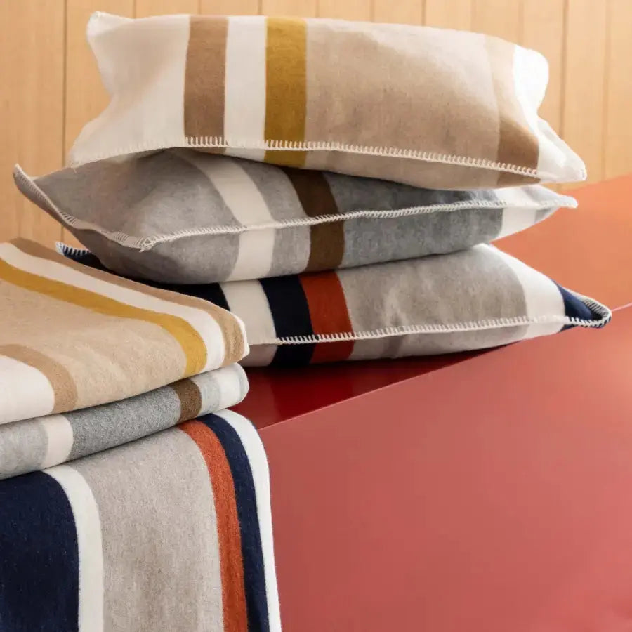 Plaid Jacquard Recyclé Gioia Marine - 140x185 cm Vivaraise