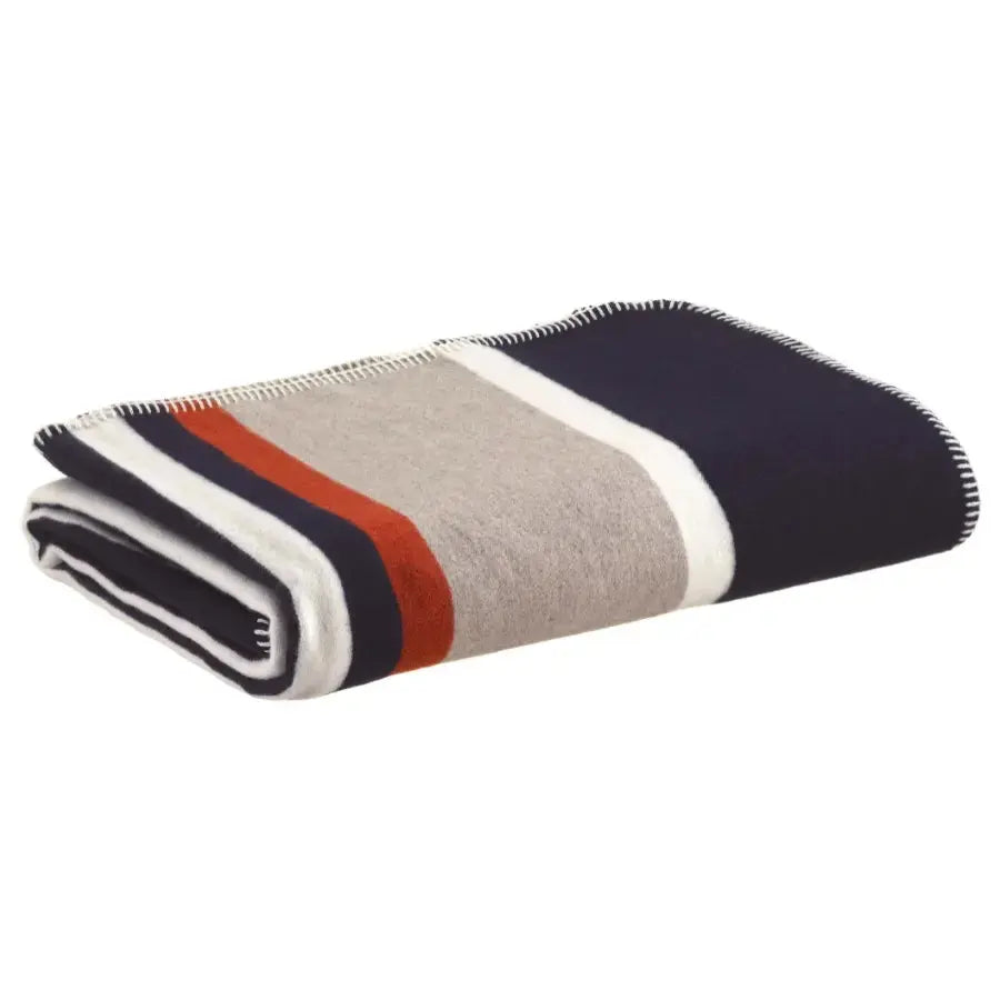 Plaid Jacquard Recyclé Gioia Marine - 140x185 cm Vivaraise