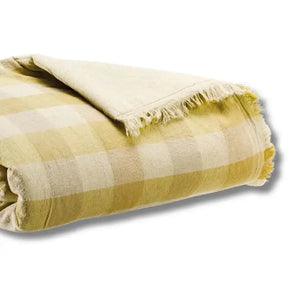 Plaid Jaune à carreaux - modèle Kate Bronze Vivaraise