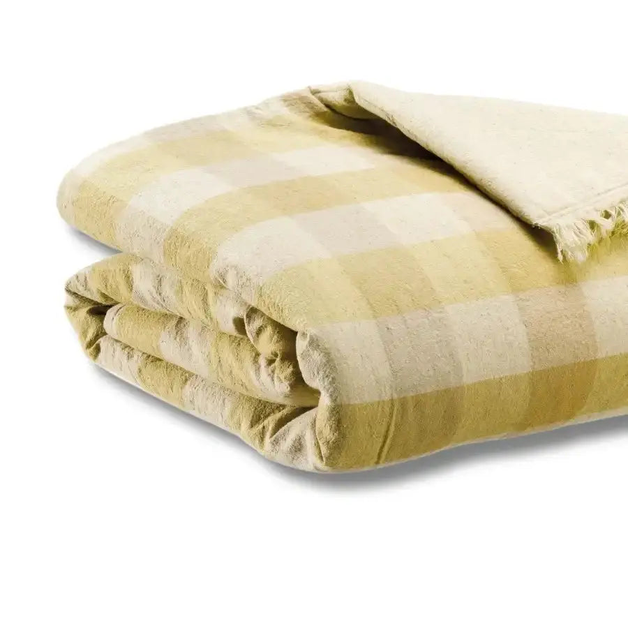 Plaid Jaune à carreaux - modèle Kate Bronze Vivaraise