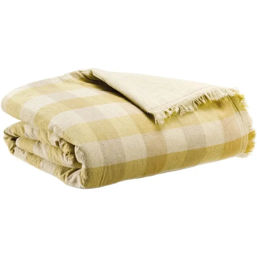 Plaid Jaune à carreaux - modèle Kate Bronze Vivaraise