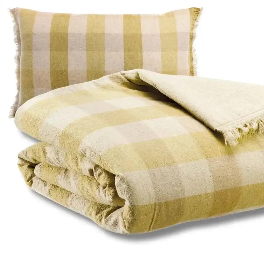 Plaid Jaune à carreaux - modèle Kate Bronze Vivaraise