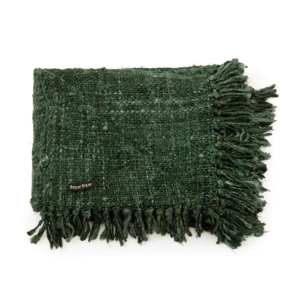 Plaid - Le S'il Vous Plaid - Vert Forêt - Coussin Dorsey