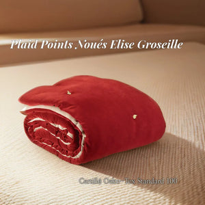 Plaid Points Noués Elise Groseille - Coussin Dorsey