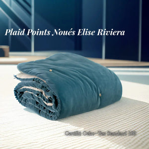 Plaid Points Noués Elise Riviera - Coussin Dorsey